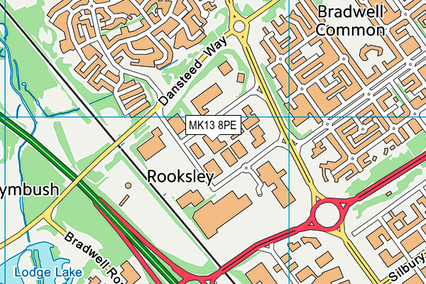 MK13 8PE map - OS VectorMap District (Ordnance Survey)