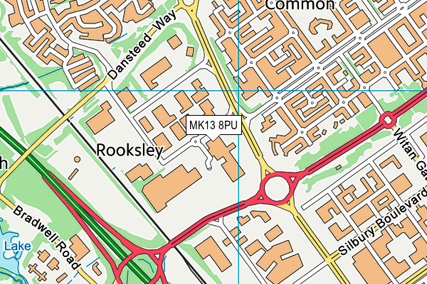 MK13 8PU map - OS VectorMap District (Ordnance Survey)