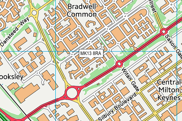 MK13 8RA map - OS VectorMap District (Ordnance Survey)