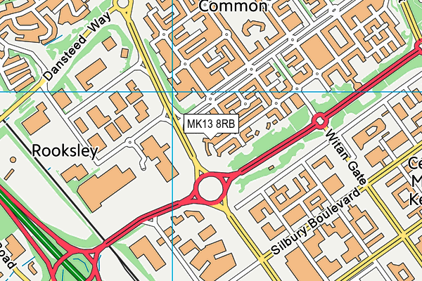 MK13 8RB map - OS VectorMap District (Ordnance Survey)