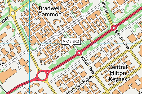 MK13 8RD map - OS VectorMap District (Ordnance Survey)