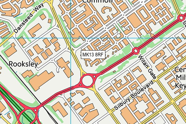 MK13 8RF map - OS VectorMap District (Ordnance Survey)