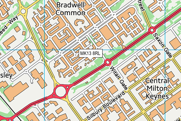 MK13 8RL map - OS VectorMap District (Ordnance Survey)