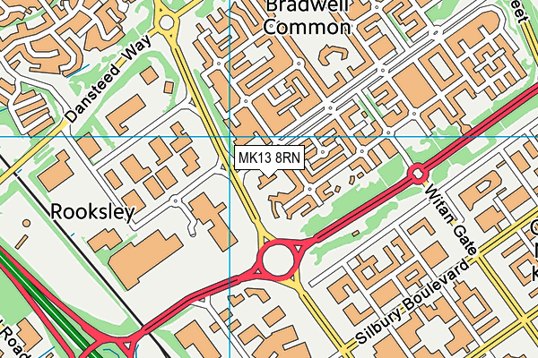 MK13 8RN map - OS VectorMap District (Ordnance Survey)