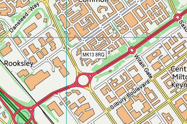 MK13 8RQ map - OS VectorMap District (Ordnance Survey)