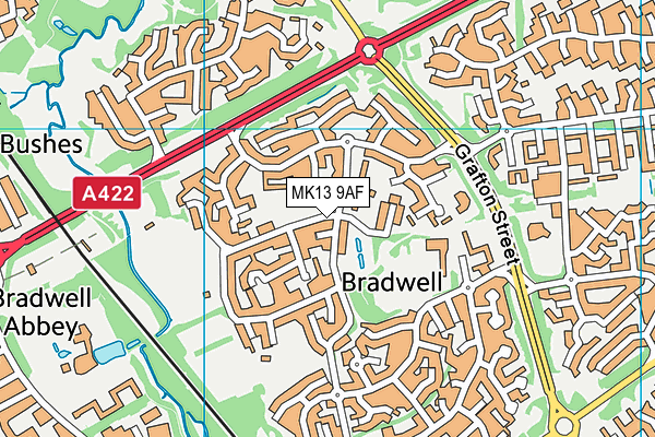 MK13 9AF map - OS VectorMap District (Ordnance Survey)