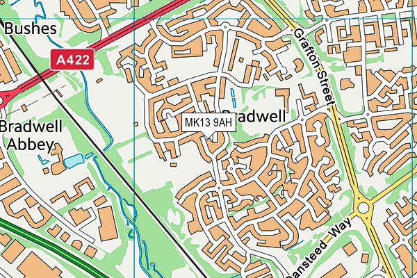 MK13 9AH map - OS VectorMap District (Ordnance Survey)