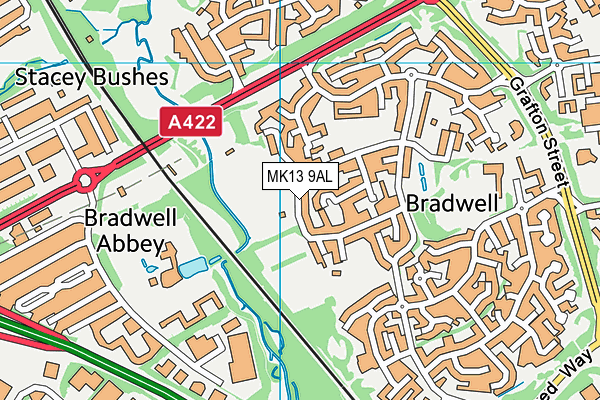 MK13 9AL map - OS VectorMap District (Ordnance Survey)