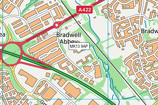 MK13 9AP map - OS VectorMap District (Ordnance Survey)