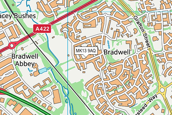 MK13 9AQ map - OS VectorMap District (Ordnance Survey)