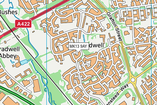 MK13 9AY map - OS VectorMap District (Ordnance Survey)