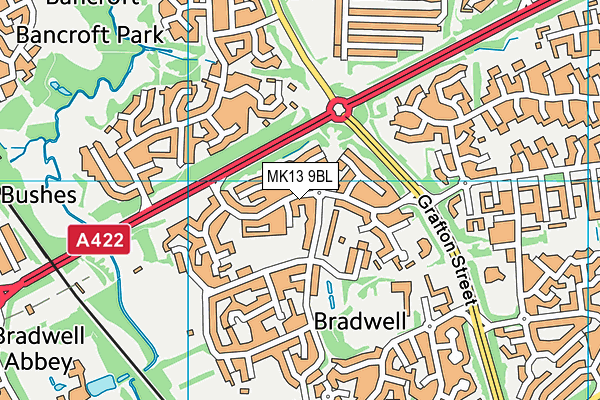 MK13 9BL map - OS VectorMap District (Ordnance Survey)