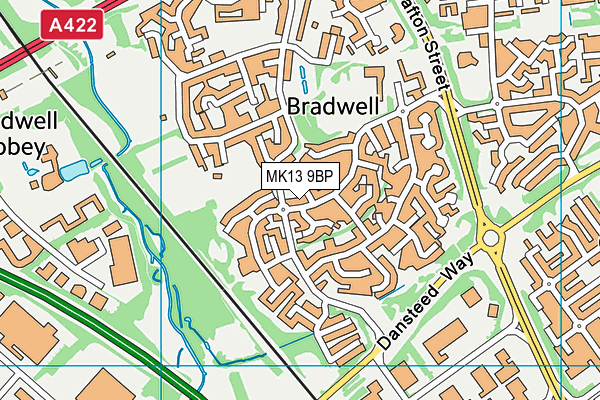 MK13 9BP map - OS VectorMap District (Ordnance Survey)