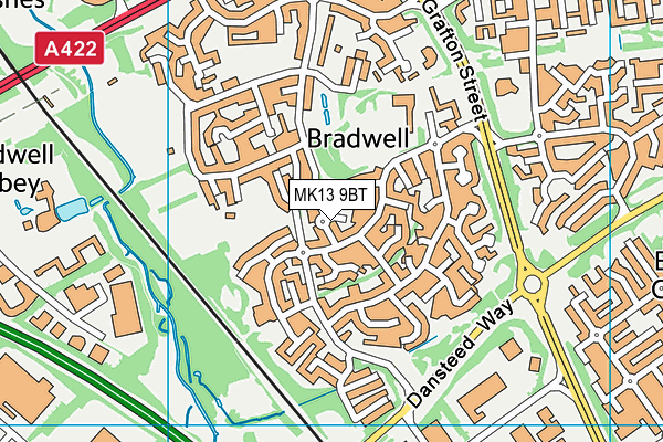 MK13 9BT map - OS VectorMap District (Ordnance Survey)