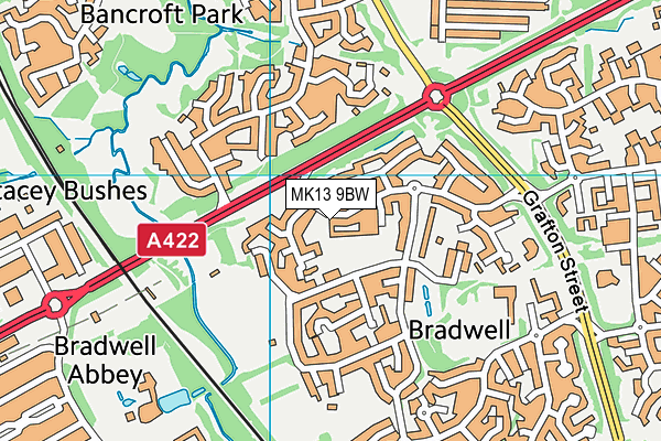 MK13 9BW map - OS VectorMap District (Ordnance Survey)