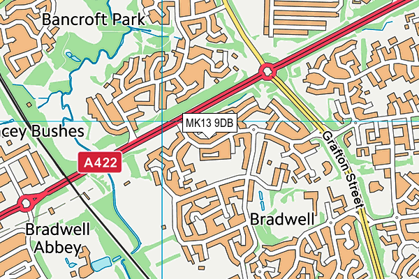 MK13 9DB map - OS VectorMap District (Ordnance Survey)