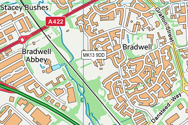 MK13 9DD map - OS VectorMap District (Ordnance Survey)