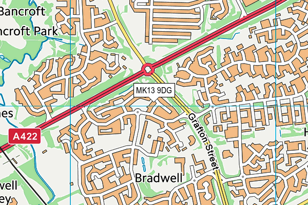 MK13 9DG map - OS VectorMap District (Ordnance Survey)