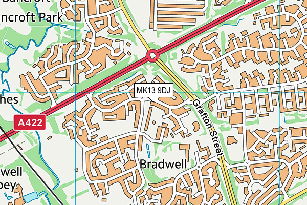 MK13 9DJ map - OS VectorMap District (Ordnance Survey)