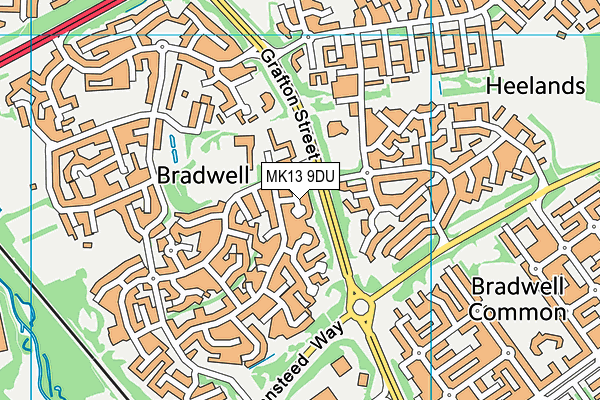 MK13 9DU map - OS VectorMap District (Ordnance Survey)