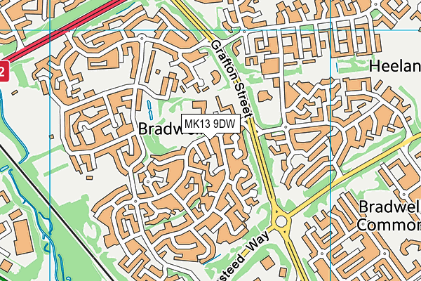 MK13 9DW map - OS VectorMap District (Ordnance Survey)