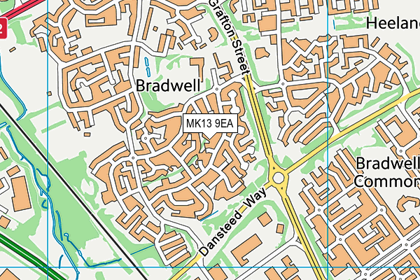 MK13 9EA map - OS VectorMap District (Ordnance Survey)