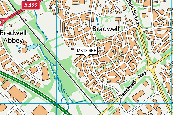 MK13 9EF map - OS VectorMap District (Ordnance Survey)