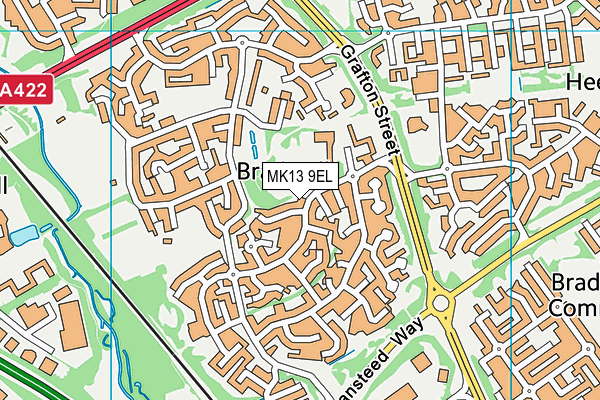 MK13 9EL map - OS VectorMap District (Ordnance Survey)