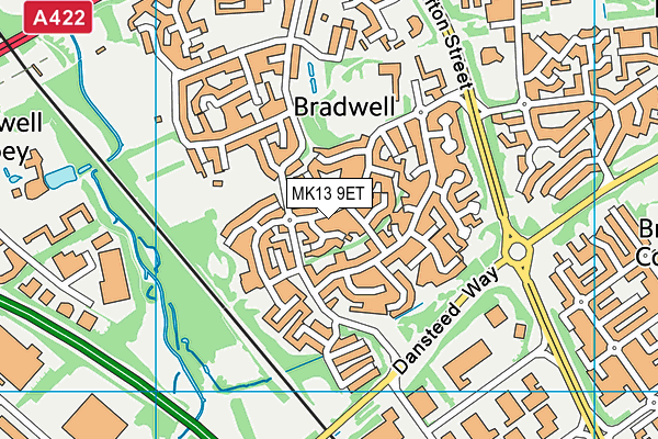 MK13 9ET map - OS VectorMap District (Ordnance Survey)