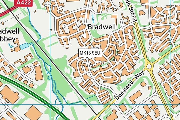 MK13 9EU map - OS VectorMap District (Ordnance Survey)