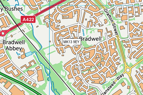 MK13 9EY map - OS VectorMap District (Ordnance Survey)