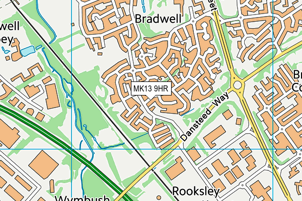 MK13 9HR map - OS VectorMap District (Ordnance Survey)