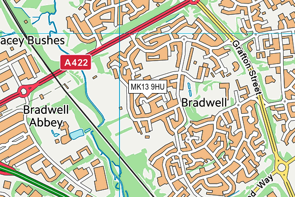 MK13 9HU map - OS VectorMap District (Ordnance Survey)