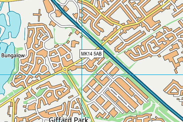 MK14 5AB map - OS VectorMap District (Ordnance Survey)