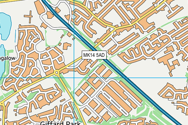 MK14 5AD map - OS VectorMap District (Ordnance Survey)