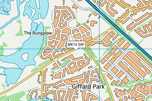 MK14 5AF map - OS VectorMap District (Ordnance Survey)