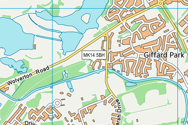 MK14 5BH map - OS VectorMap District (Ordnance Survey)