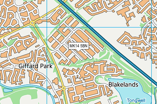 MK14 5BN map - OS VectorMap District (Ordnance Survey)