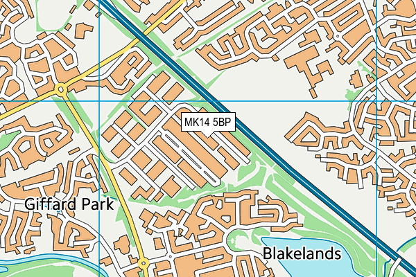MK14 5BP map - OS VectorMap District (Ordnance Survey)