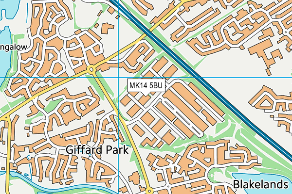 MK14 5BU map - OS VectorMap District (Ordnance Survey)