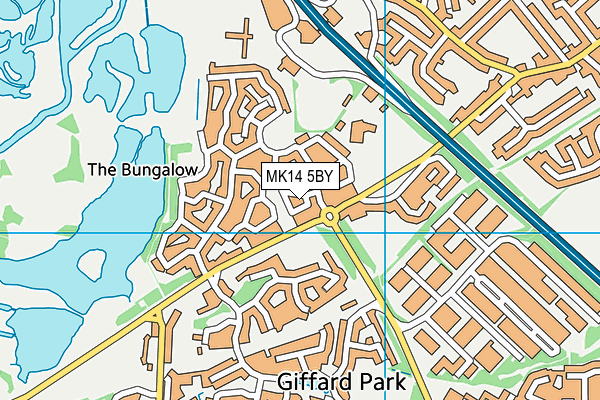 MK14 5BY map - OS VectorMap District (Ordnance Survey)