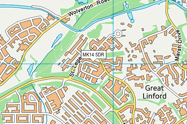 MK14 5DR map - OS VectorMap District (Ordnance Survey)