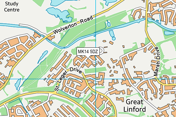MK14 5DZ map - OS VectorMap District (Ordnance Survey)