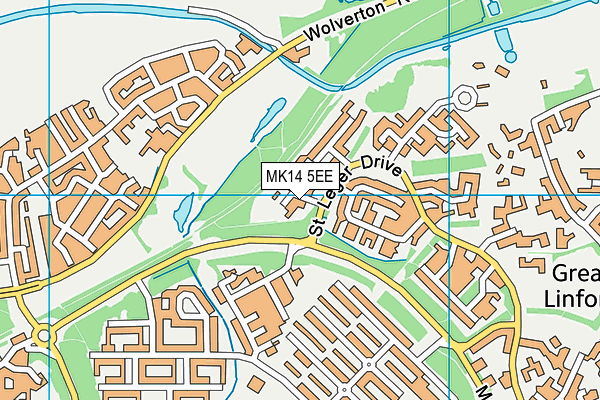MK14 5EE map - OS VectorMap District (Ordnance Survey)