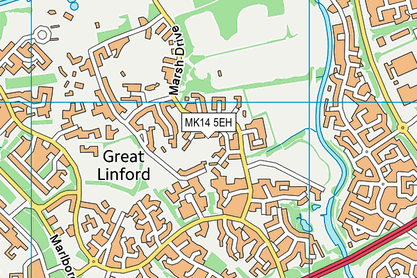 MK14 5EH map - OS VectorMap District (Ordnance Survey)