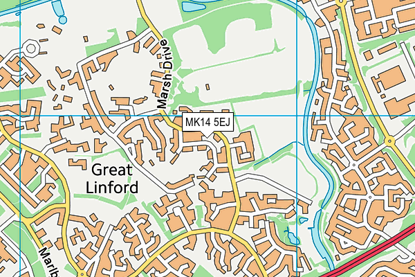 MK14 5EJ map - OS VectorMap District (Ordnance Survey)