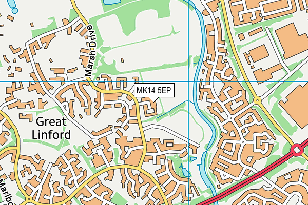 MK14 5EP map - OS VectorMap District (Ordnance Survey)