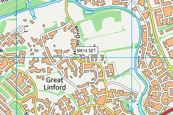 MK14 5ET map - OS VectorMap District (Ordnance Survey)