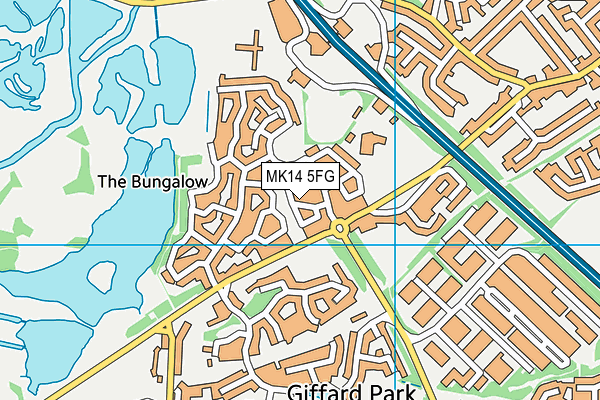 MK14 5FG map - OS VectorMap District (Ordnance Survey)