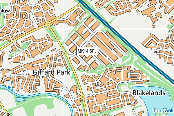 MK14 5FJ map - OS VectorMap District (Ordnance Survey)